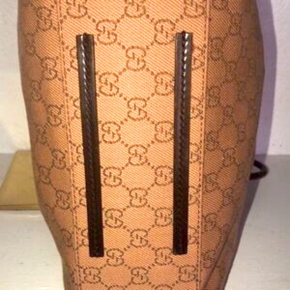 Gucci Tan GG Monogram Tote with Leather Accents - Picture 14 of 14